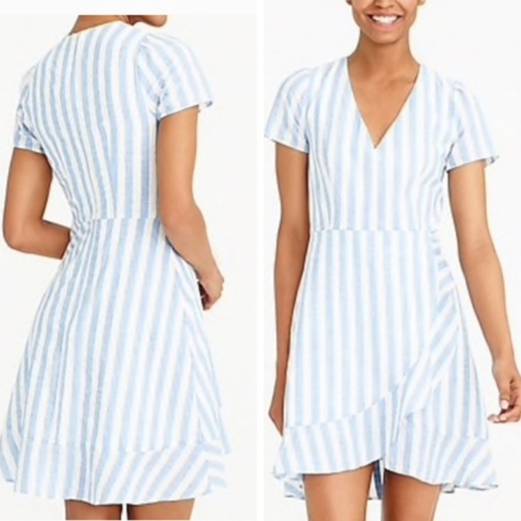 J. Crew Dresses & Skirts - J Crew striped tiered nautical coastal mini dress 100% cotton size 10